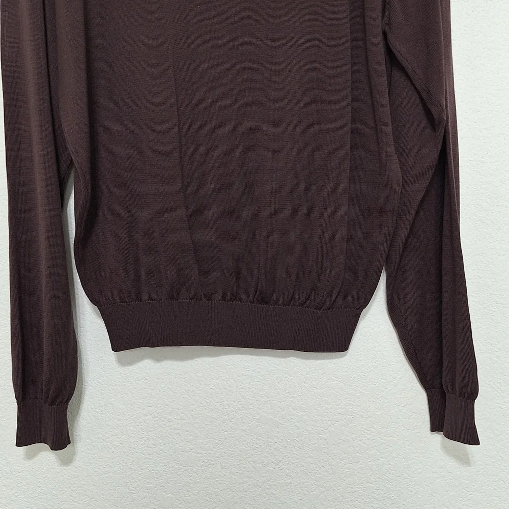 *Pronto Uomo NEW Brown Men’s Classic Business Casual Silk Blend Sweater Size M